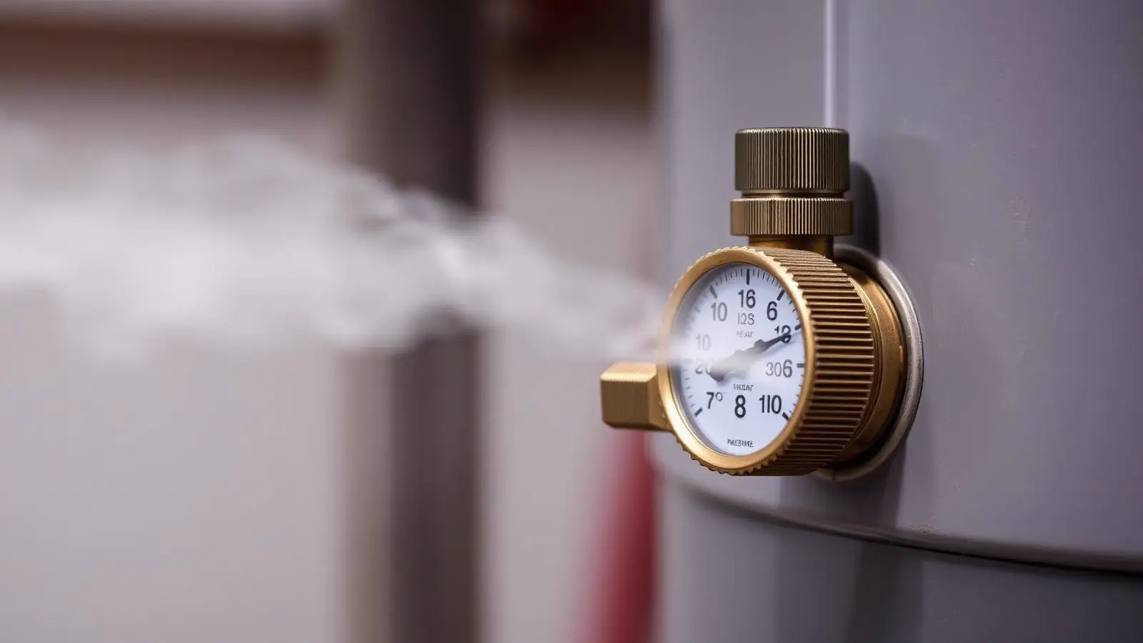 Temperature and pressure relief valve and discharge pipe on the side of a gas water heater